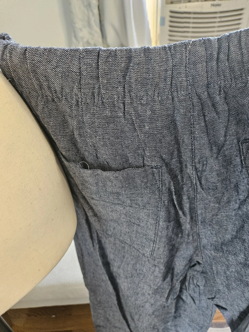 Men's Gap Casual Elastic Waist Linen Pants - Blue